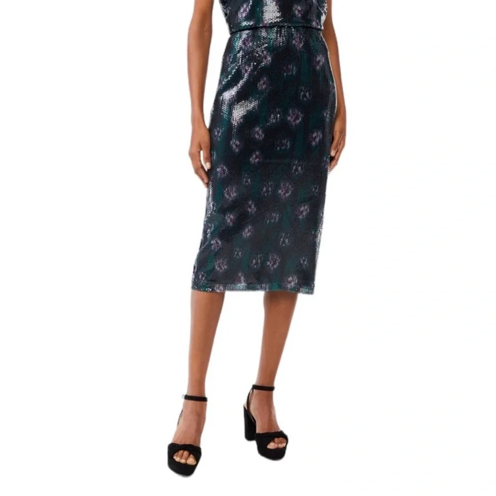 Scoop Set Two Pieces Tank Top And Pencil Skirt Sequins Large Glam NYE Party - Picture 1 of 8